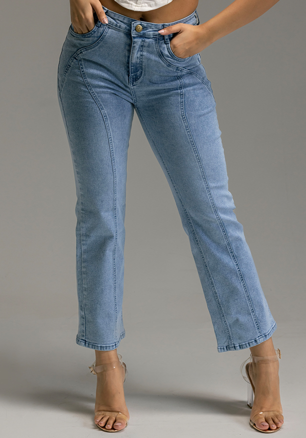 KAI ACID WASH DETAIL DENIM PANT